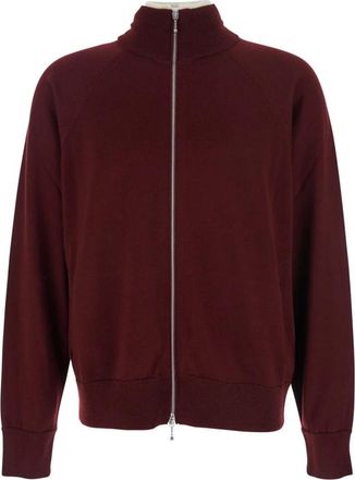 Jil Sander Wollen Cardigan met Rits - Heren - Vesten - Rood - XS - Wol - Truien & Vesten