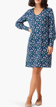 Nic+Zoe Geo Waves Dress In Blue Multi