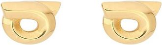 Ferragamo Golden Logo Stud Earrings