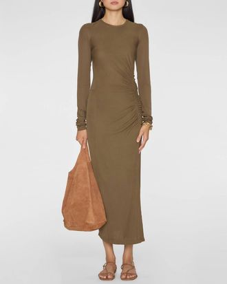 Isabel Marant Jelina Midi Dress In Khaki