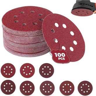 OEM Juego De 100 Discos De Lijado, Discos Abrasivos De Grano 40/60/80/120/180/240/320/400, Tama&ntilde;o 125 Mm, Ideal Para Lijar/pulir/eliminar &Oacute;xido, Amoladora