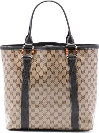 Gucci Tweedehands Gg Crystal Bamboo Shopper Tote