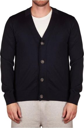 Alpha Studio Cardigan in lana Merino a 4 bottoni - - Knitwear - Uomo - Blu - M