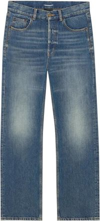 Saint Laurent Loose Straight Mid-Rise Jeans - Heren - Regular Fit Jeans - Blauw - W31 - Katoen - Jeans