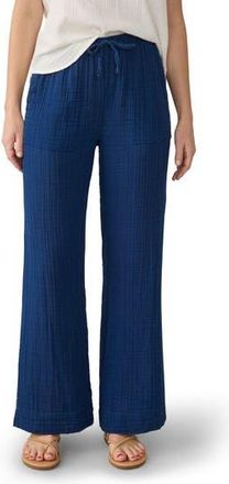 Faherty Dune Organic Cotton Wide Leg Pants in Dark Indigo Wash at Nordstrom Rack, Size Xx-Small