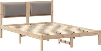 vidaXL Estructura de cama Taupé 150 x 200 cm Madera de pino macizo vidaXL