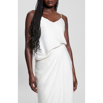 Guess Anastasia Satin Camisole in Cream White Multi at Nordstrom, Size Medium