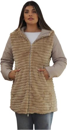 Ciesse Piumini Omkeerbare Winterjas met Capuchon - Dames - Winterjassen - Bruin - S - Jassen