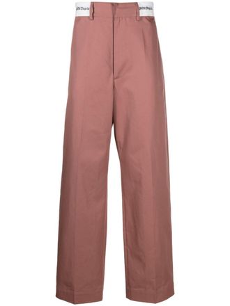 Palm Angels logo-waist cotton trousers - men - Cotton/Cotton - 46 - Pink