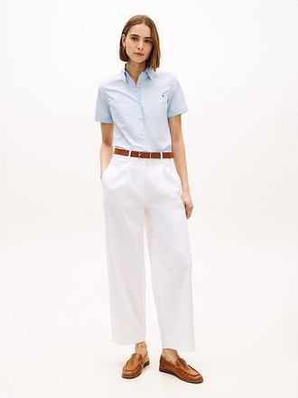 Tommy Hilfiger Womens Pleated Twill Barrel Chino - White - 10