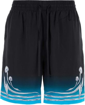 Casablanca Mens Shorts Silk Satin - Black - Size X-Large