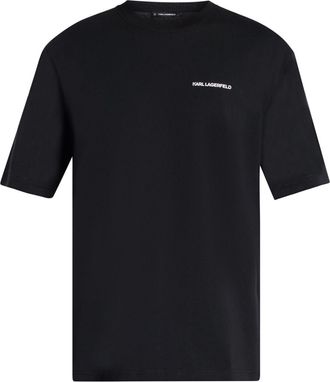 Karl Lagerfeld logo-print T-shirt - men - Organic Cotton - M - Black