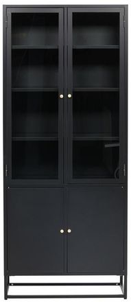 VE DESIGN Design Vitrinenschrank Bakal 4-t&uuml;rig, Schwarz