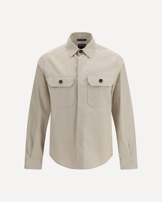Ermenegildo Zegna Linen wool and silk Shirt jacket Male XXL