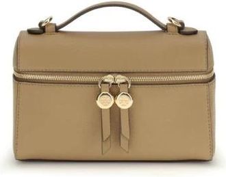 Tory Burch Bos Taurus Schoudertas - Dames - Handtassen - Beige - ONE Size - Leer - Tassen