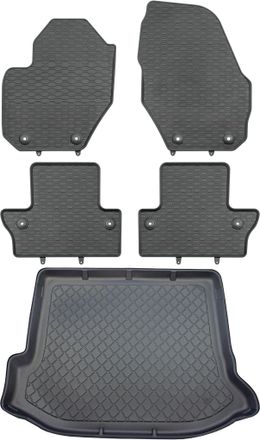 OEM Volvo V60 I Kombi De 10/2010 A 01/2018 Set - Alfombrillas De Goma Para Coche + Alfombrilla Para Maletero