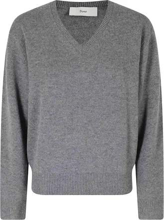 Dunst Heather Gray V-Neck Wool-Cashmere Sweater