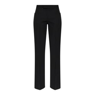 Balmain Pantalones de Lana con Cintur&oacute;n - Trousers - Mujer - Negro - 2XS