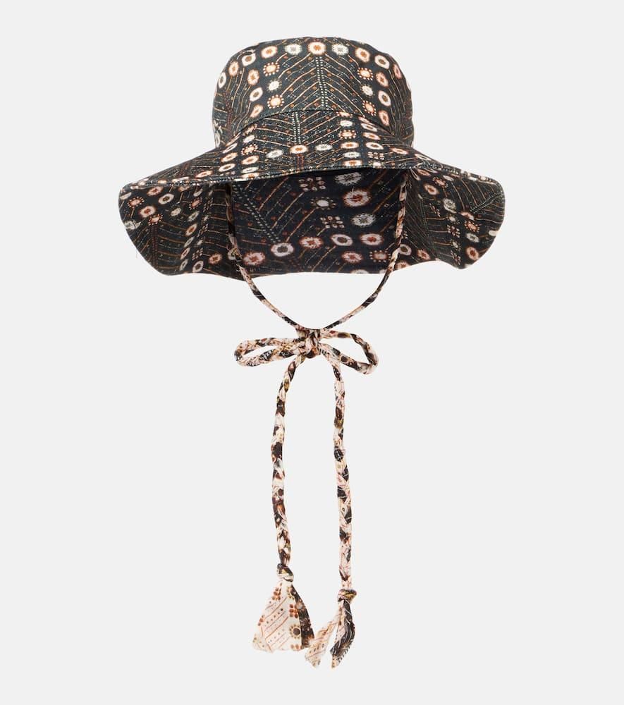 Isabel Marant Stylish Bucket Hat with Abstract Pattern ISABEL MARANT logo-print Drawstring Bucket Hat | Black  main image 2