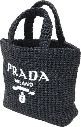 Prada Black Viscose Handbag Tote Bag (Pre-Owned)