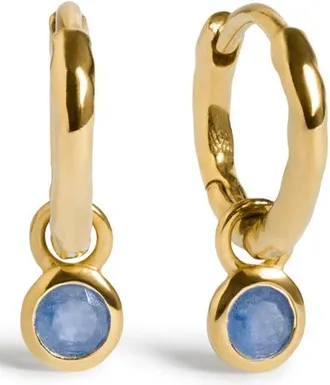 Monica Vinader Birthstone Huggie Hoop Earrings in 18K Gold Vermeil/blue Sapph at Nordstrom