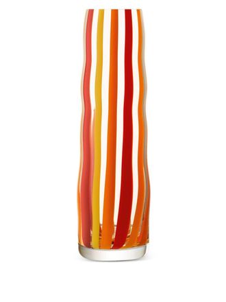 LSA International Folk striped glass vase (31cm x 9cm) - Red