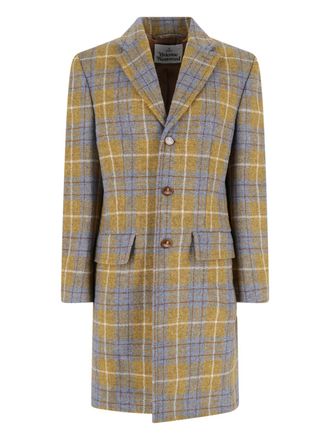 Vivienne Westwood Multicolor Check Huddersfield Single-Breasted Wool Coat