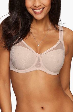 Lascana Lace Overlay T-Shirt Bra in Rose at Nordstrom, Size 38Ddd