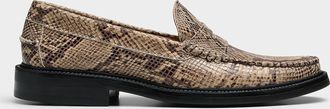 Simons Mens Snakeskin penny loafers Men