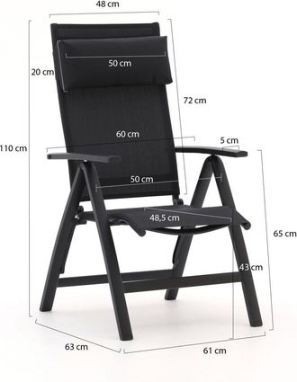 Bellagio la vita attrattiva Bellagio Avenza/Sestino 220cm dining tuinset 7-delig verstelbaar