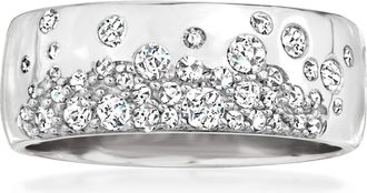 Ross-Simons Scattered-Diamond Ring in Sterling Silver