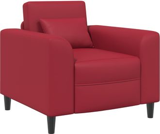 vidaXL Sill&oacute;n Rojo Vino Cuero Sint&eacute;tico Vidaxl