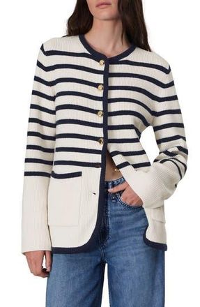 Rag & Bone Nancy Stripe Wool Blend Cardigan in Ivory at Nordstrom Rack, Size X-Small