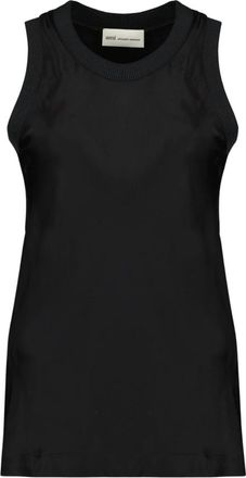 Ami Tanktop met satijneffect - Dames - Tops zonder mouwen - Zwart - S - Satijn - Tops