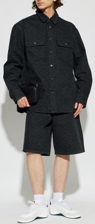 Casablanca Denim Shirt With Monogram, Mens, Black