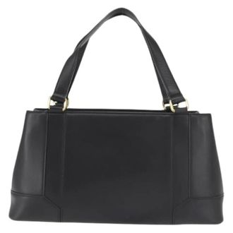 Burberry Pre-owned Handbags, female, Black, Size: ONE SIZE Pre-owned Leather totes