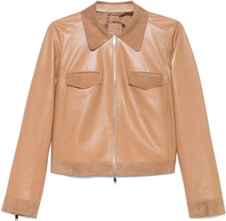 DESA 1972 leather shirt jacket - Brown