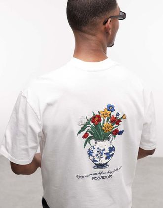 Pegador Pegador - Ravello - T-shirt bianca oversize con stampa grafica sul retro-Bianco