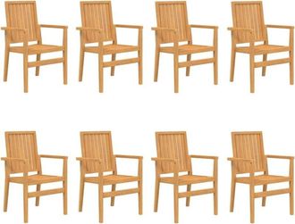 vidaXL Stackable Garden Chairs 8 pcs 56.5x57.5x91 cm Solid Wood Teak vidaXL