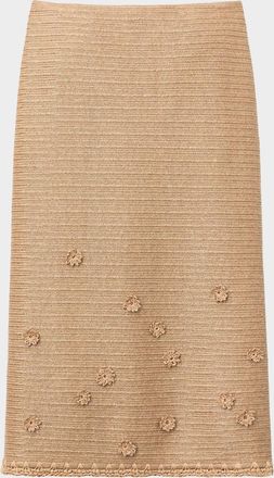 Lafayette 148 New York Raffia-Effect Jersey Knit Midi Skirt