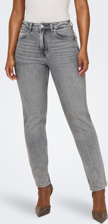 Only High-waist-Jeans ONLY ONLEMILY HW STR ANK DNM NAS027 NOOS, Damen, Gr. 26, L&auml;nge 34, medium grau denim, Denim/Jeans, Obermaterial: 99% Baumwolle, 1% El