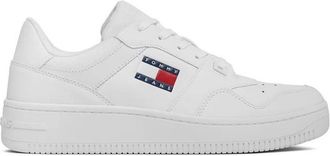 Tommy Hilfiger Printed Leather Sneakers with Rubber Sole