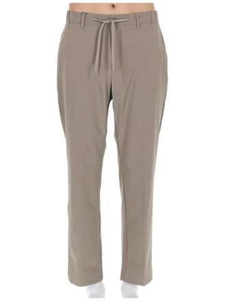 Herno Relaxed Fit Dove Trousers with Elastic Waist and Drawstring