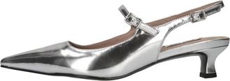 Bibi Lou Schoenen, Dames, Grijs, 37 EU, Leer, Patent Leder Slingback Pomp