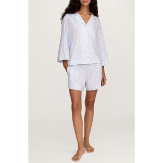 Petite Plume Olivia Pima Cotton Short Pajamas in White at Nordstrom, Size X-Small