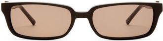 Luv Lou The Phoebe 55mm Rectangular Sunglasses in Dark Chocolate at Nordstrom