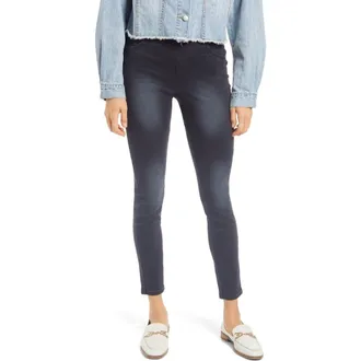 Hue AZ Ultrasoft Denim Leggings in Faded Black Wash at Nordstrom, Size 3X