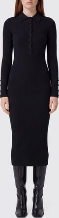 Courr&egrave;ges Abito polo midi in maglia a coste e vestibilit&agrave; slim