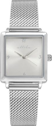 Ettika Square Case Mesh Strap Watch in Vanilla And Silver at Nordstrom Rack