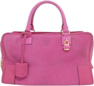 Loewe Pre-owned Suede Handbag - Dames - Vintage Handtas - Roze - ONE Size - Leer - Vintage